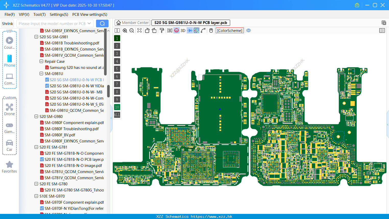 Samsung S20 5G SM-G981U-0-N-W PCB Layer